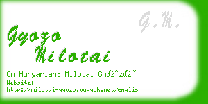 gyozo milotai business card